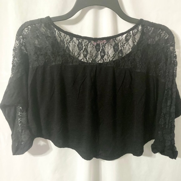 DreamGirl Women's L Love Crop Top with Lace Detail - Picture 3 of 10